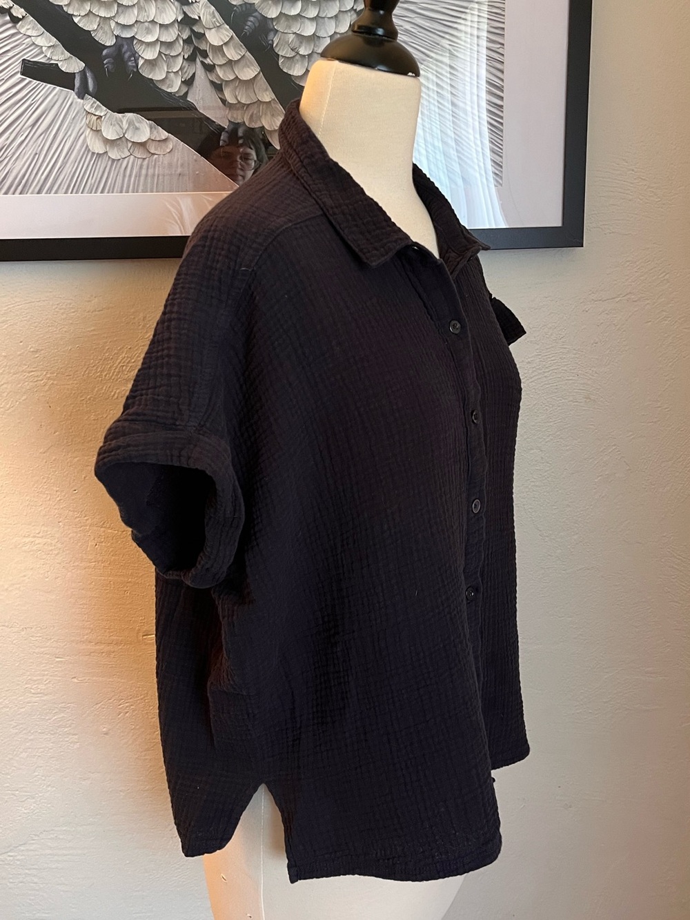 100% Cotton Gauze Short Sleeve Button Down Shirt